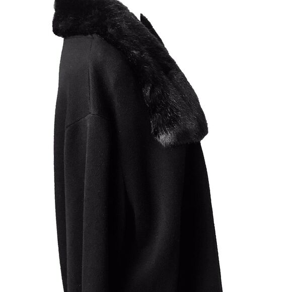 NWT Kasper Woman's Black Knit Sweater w/Removable Faux Fur Collar Size 3X - Picture 12 of 16